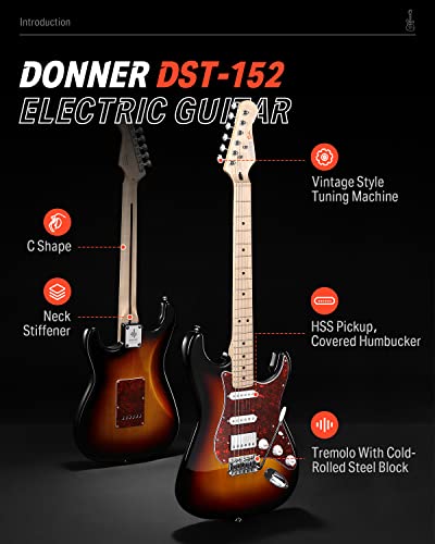 39" HSS Electric Guitar Kit with Amp, Bag, Accessories L589721