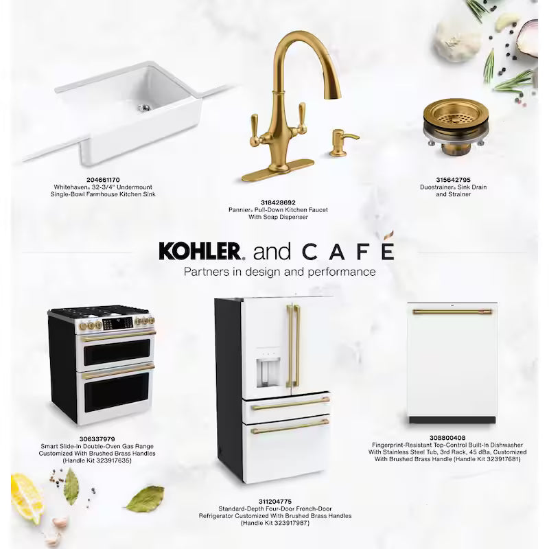 Brushed Brass Dishwasher Handle Kit J14587