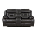 Dark Gray Faux Leather Power Double Reclining Loveseat O754509