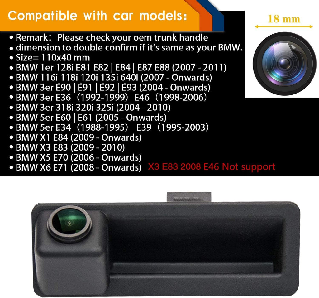1280x720p Night Vision IP68 Waterproof License Plate Backup Camera Pack of 2 B776609