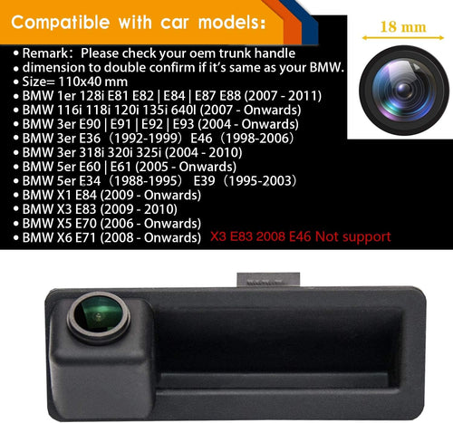 1280x720p Night Vision IP68 Waterproof License Plate Backup Camera Pack of 2 B776609