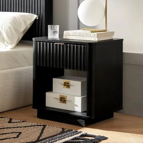 Natural Rattan Wall Mounted Floating Nightstand with Drawer M8114