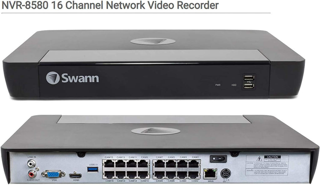 16 Channel 16 Cameras 4K Ultra HD POE NVR Security Camera System B32413