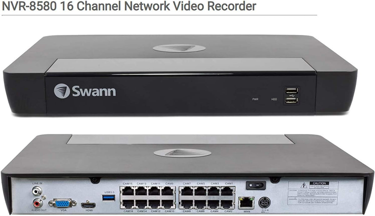 16 Channel 16 Cameras 4K Ultra HD POE NVR Security Camera System B32413