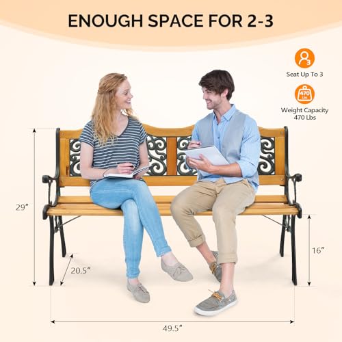 Metal Wood Garden Bench J659