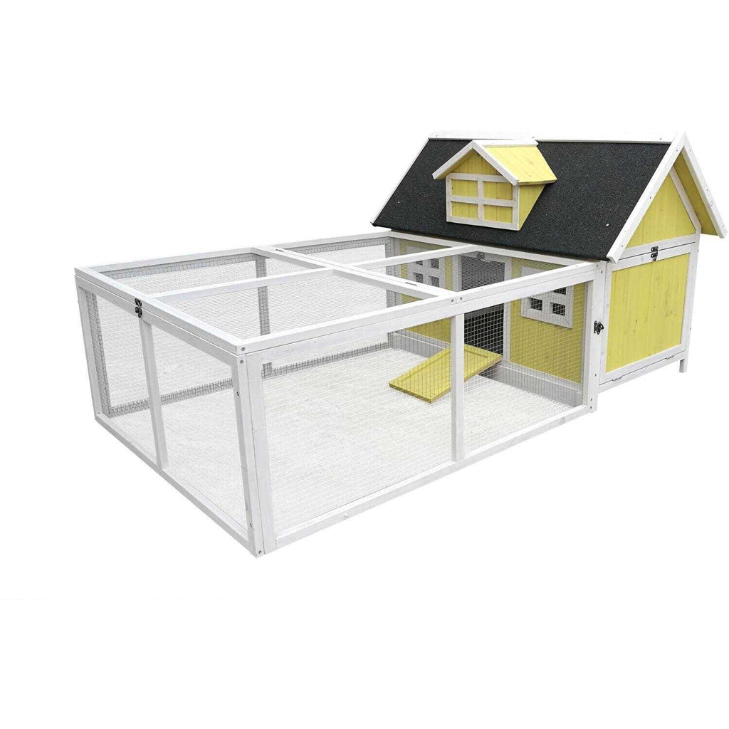 Outdoor Wooden Chicken Coop with Ramp A1881