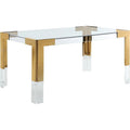 Gold Stainless Steel and Acrylic Dining Table S783537