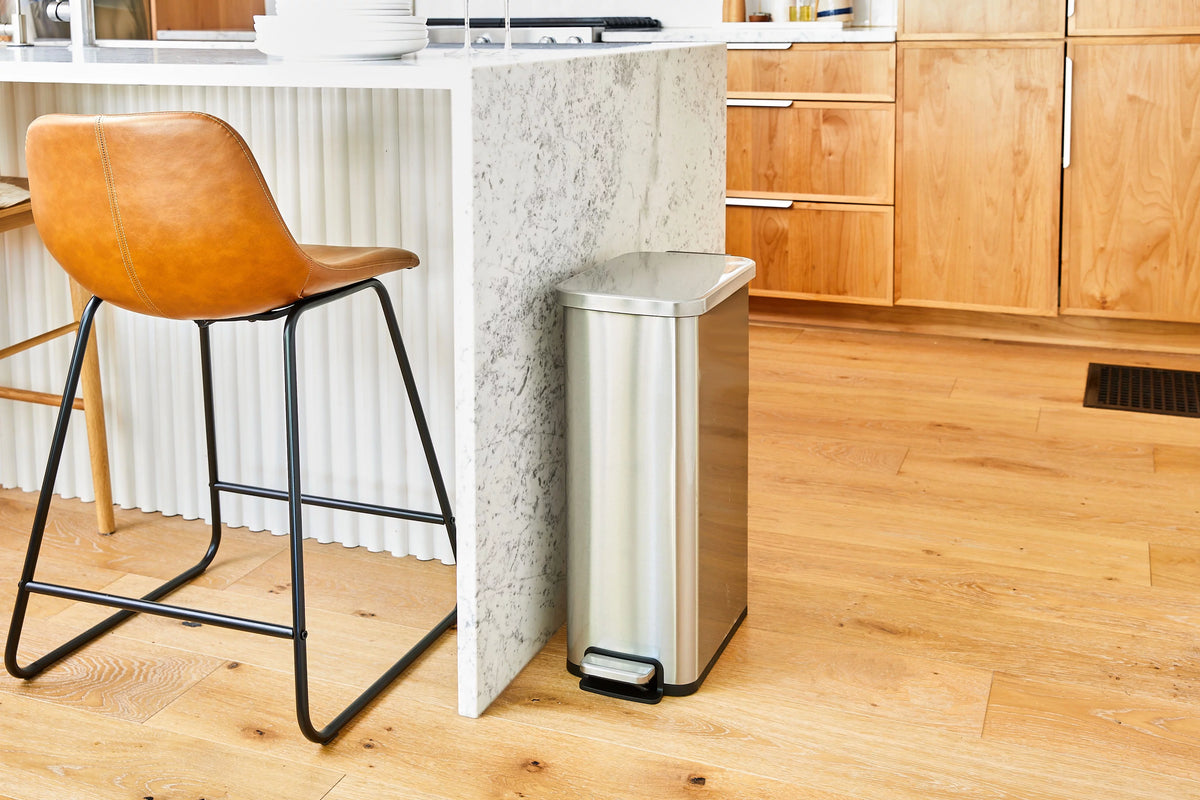 7.9 Gallon Stainless Steel Slim Step Trash Can P18323