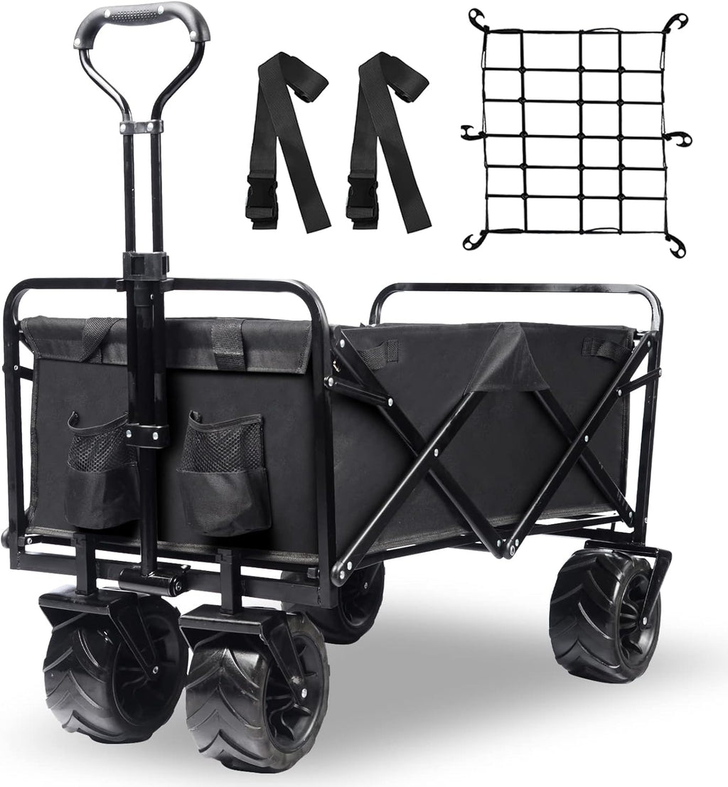 Collapsible Heavy Duty Wagon Cart with All-Terrain Wheels F55622