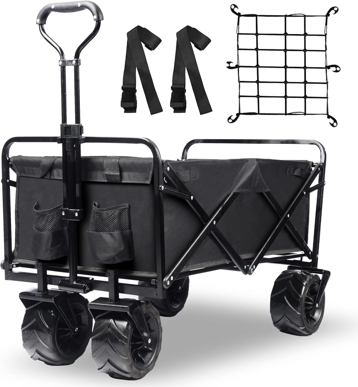 Collapsible Heavy Duty Wagon Cart with All-Terrain Wheels F55622