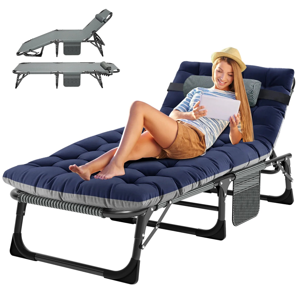 Folding Camping Cot with Mattress and Pillow D316
