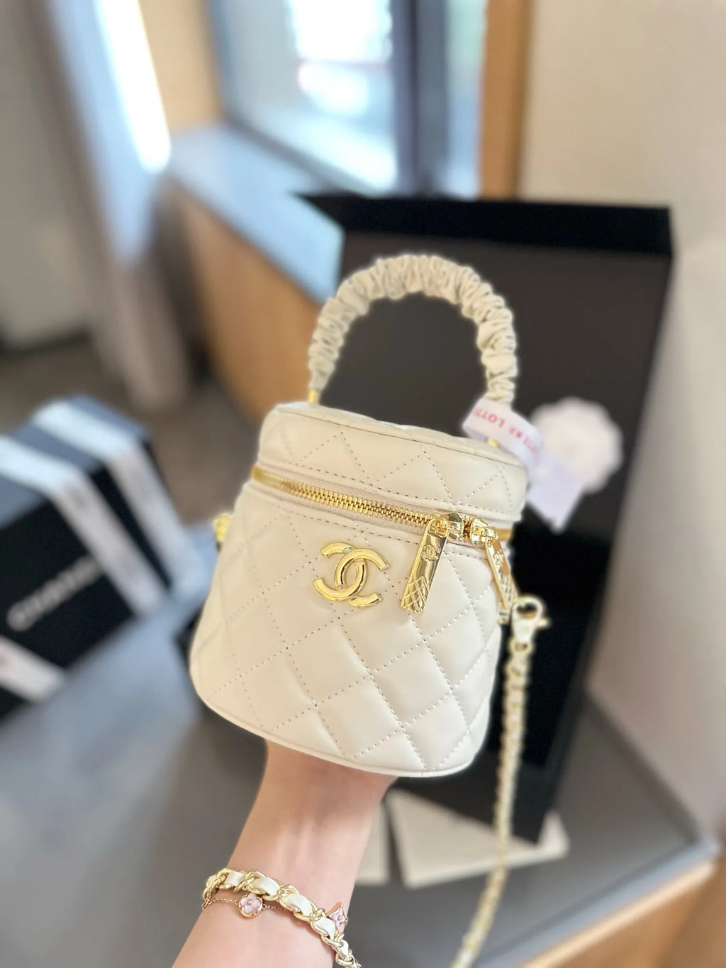 Quilted Lambskin Mini Vanity Case F2182