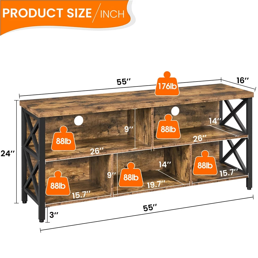 Gray TV Stand with Storage A1272