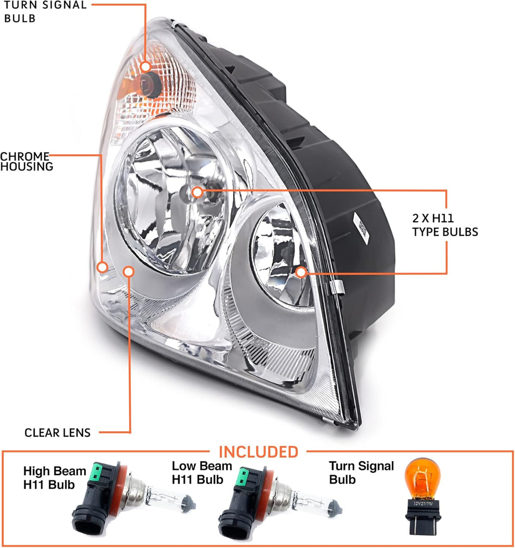 Freightliner Cascadia Halogen Headlight Lamp Driver & Passenger Side T160085