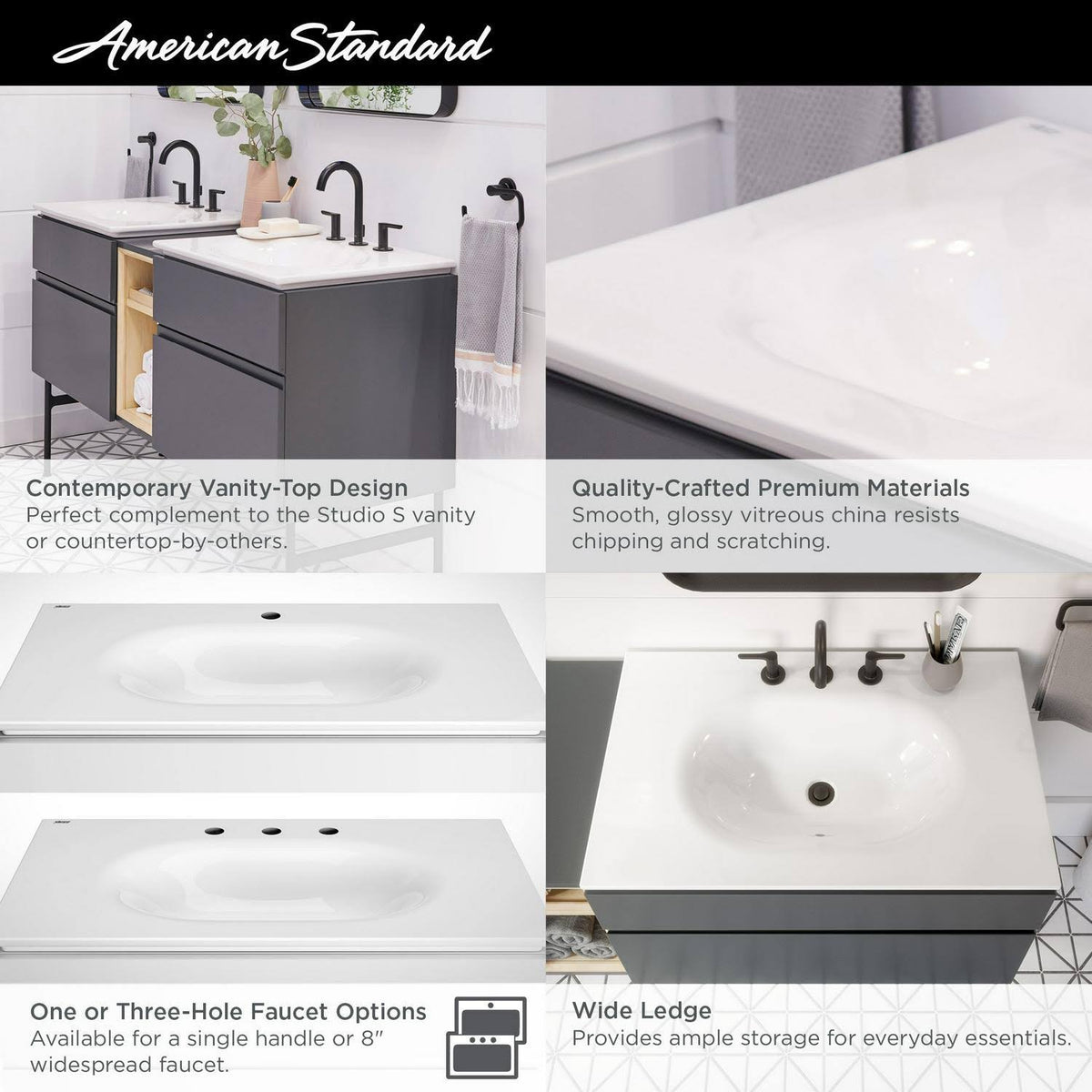 White 33 in. Vanity Top Sink R944852