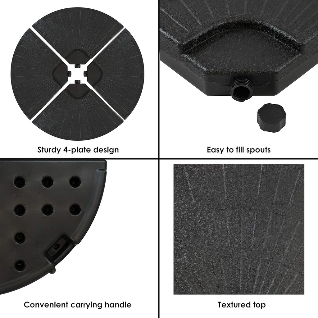4-Piece Heavy-Duty Cantilever Offset Patio Umbrella Base Plates K11738