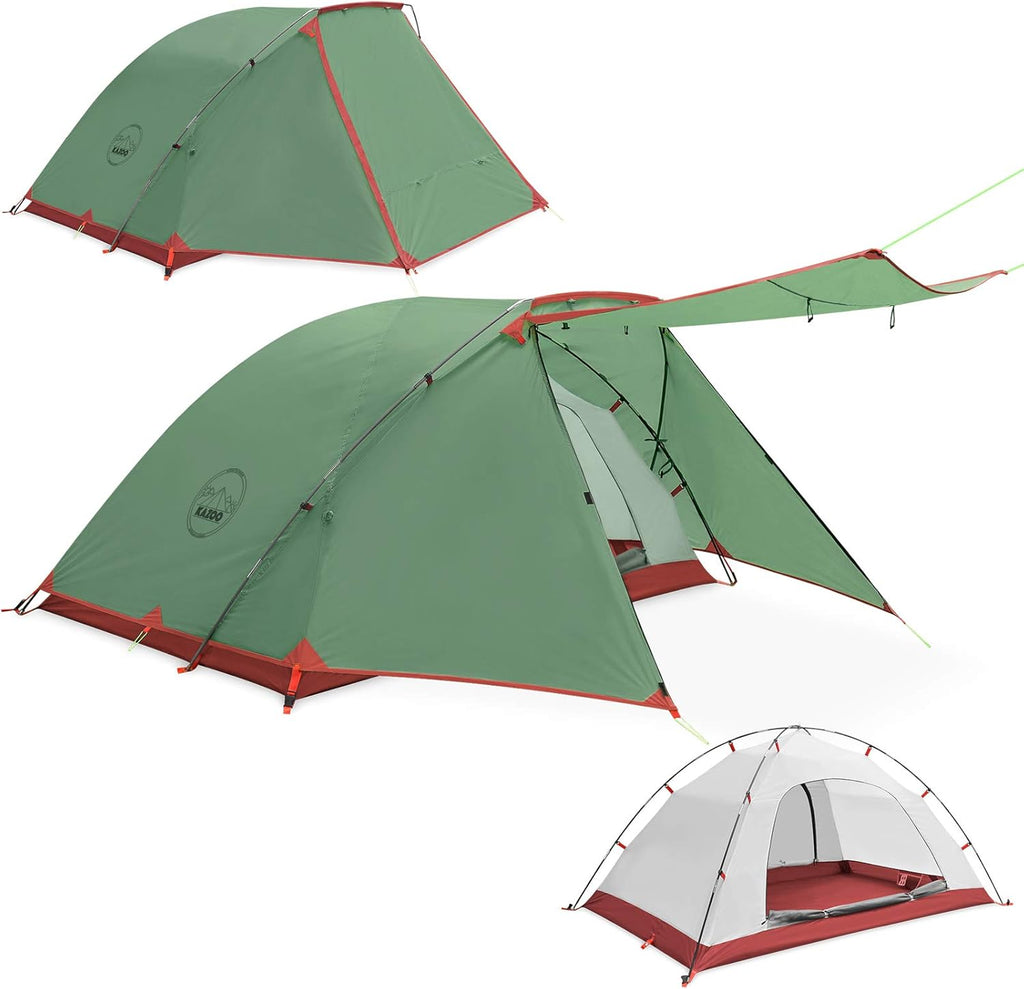2/4 Person Waterproof Camping Tent with Porch Double Layer L881779