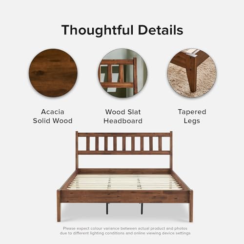 Queen Solid Wood Platform Bed Frame with Headboard M277968