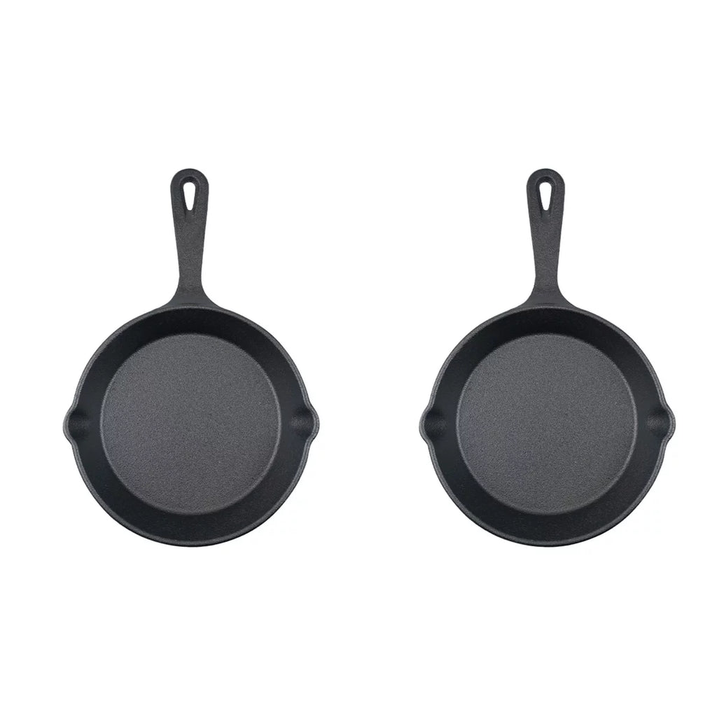 2pcs Mini Cast Iron Skillet Non-stick Frying Pan I199100