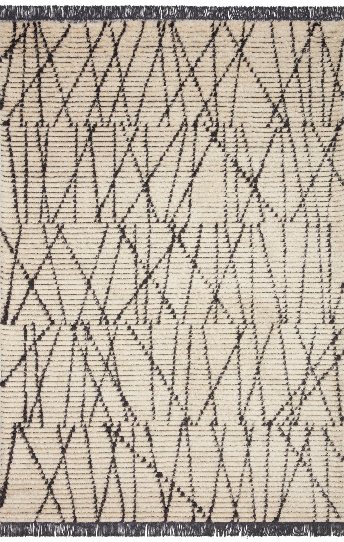 Cream Charcoal 2'7 x 10'0 Rug P6977