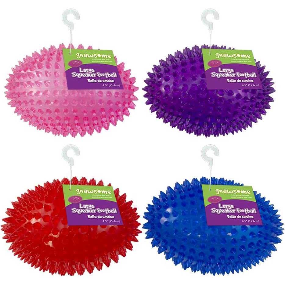 4.5” Spiky Squeaker Football Dog Toy W1355