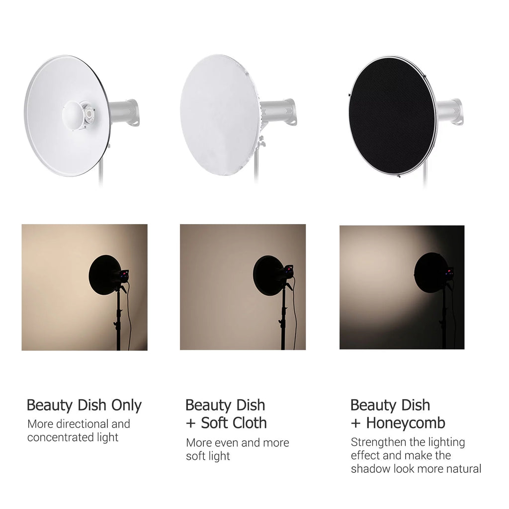 22 Inch Beauty Dish Reflector Diffuser with Honeycomb Soft Cloth G983
