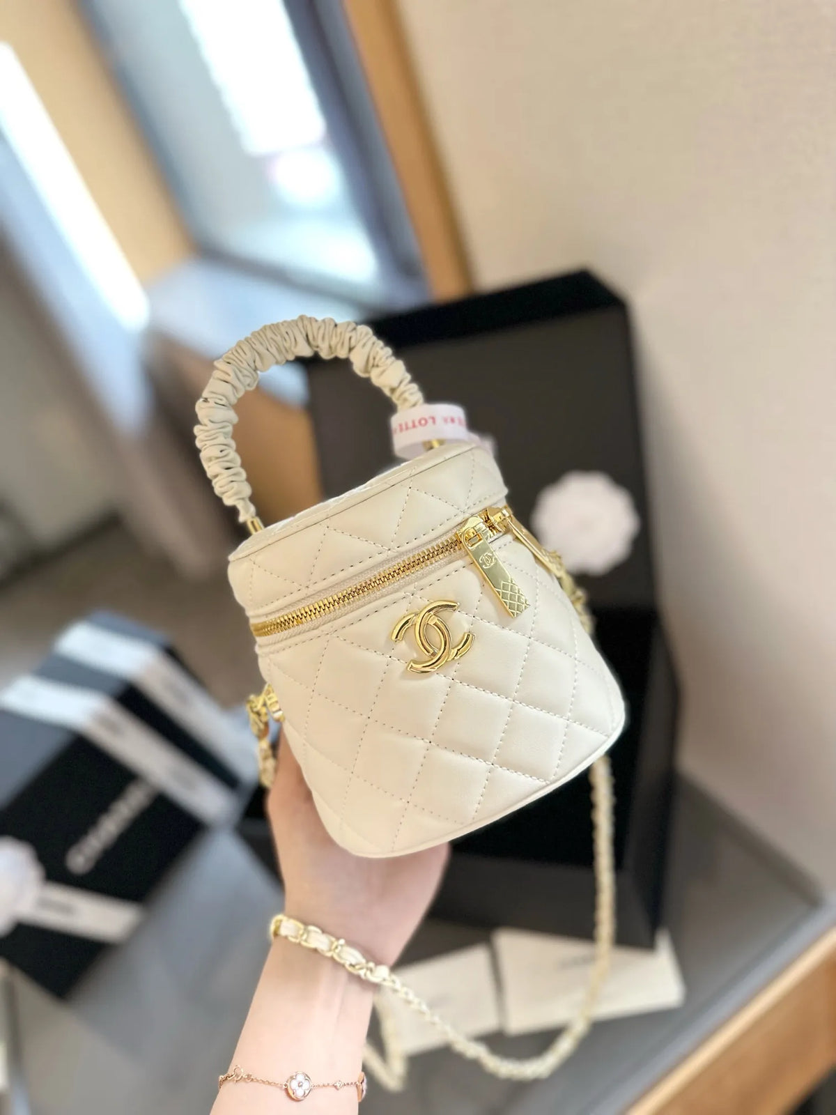 Quilted Lambskin Mini Vanity Case F2182