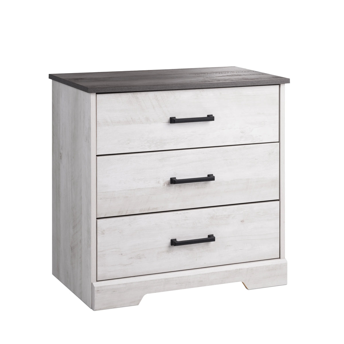 3 Drawer Washed White Wood Nightstand D865576