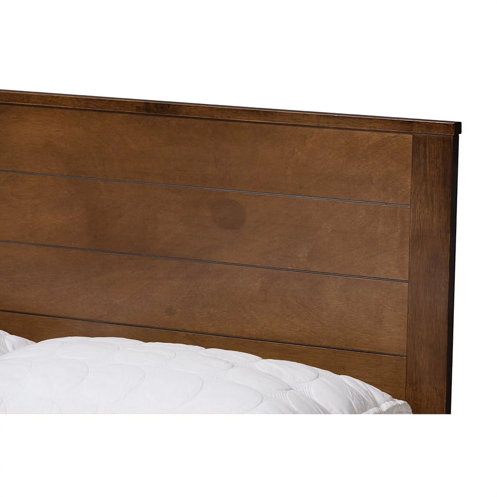 Brown-Finished Wood Twin Platform Bed K185