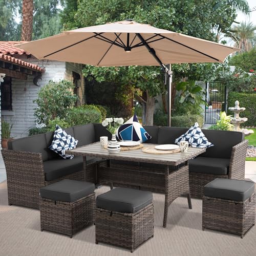 7 Piece PE Wicker Patio Dining Set U68917