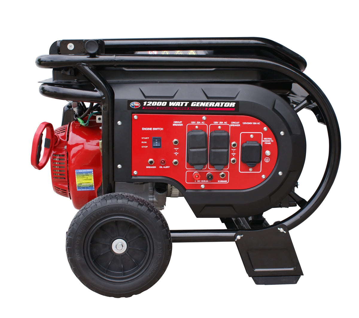 12000 Watt Gas Powered Portable Generator with Electric Start S353589