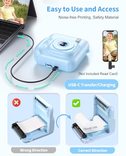 Instant Print Kids Camera 48MP 1080P with 32GB Card P43379