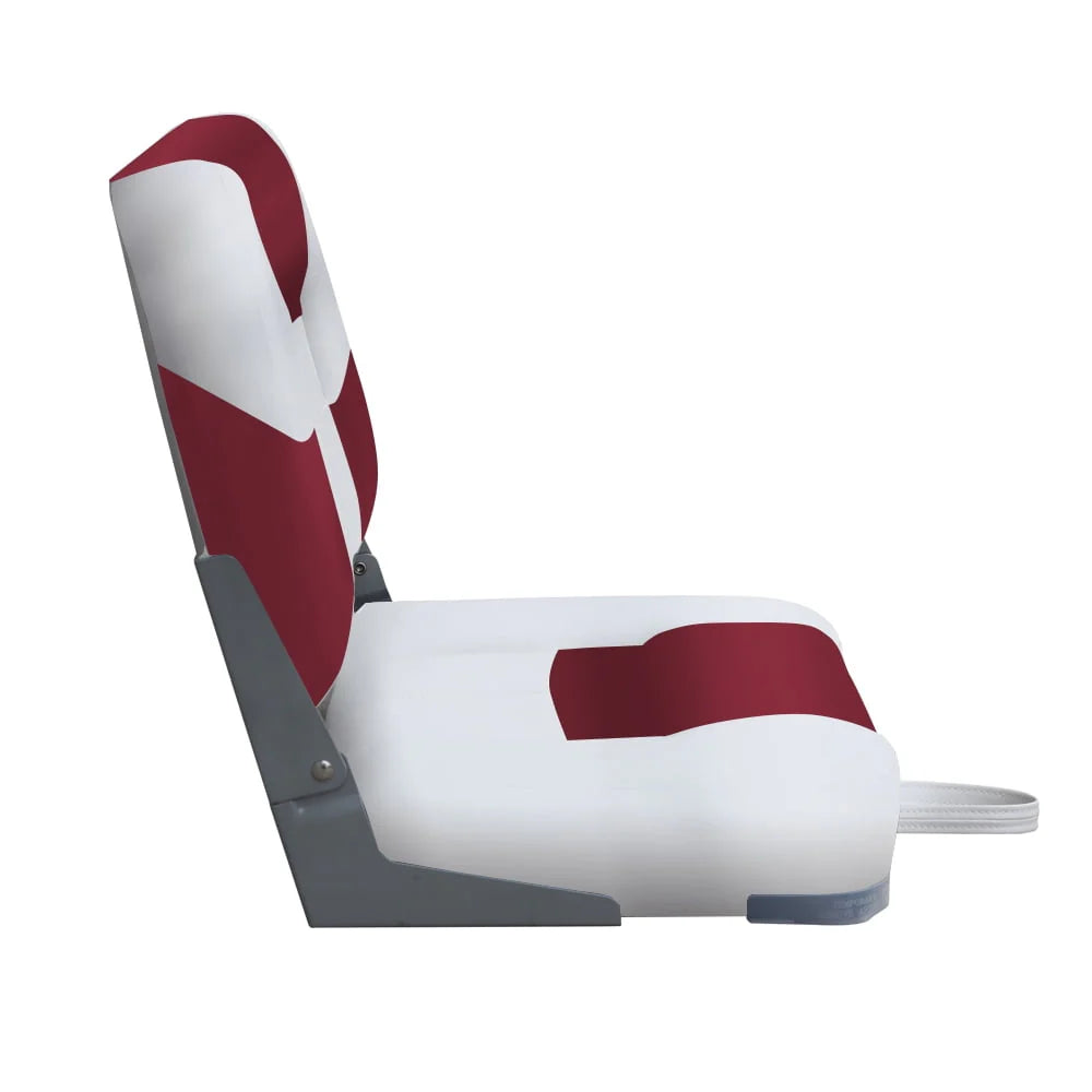 Folding Boat Seat White Charcoal 2 Seats T5238