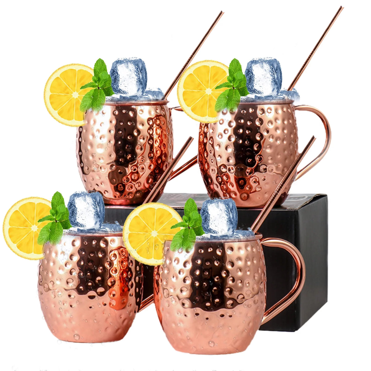 Stainless Steel Copper Cup Set Of 4 V84778
