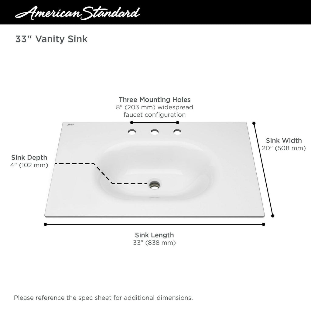 White 33 in. Vanity Top Sink R944852
