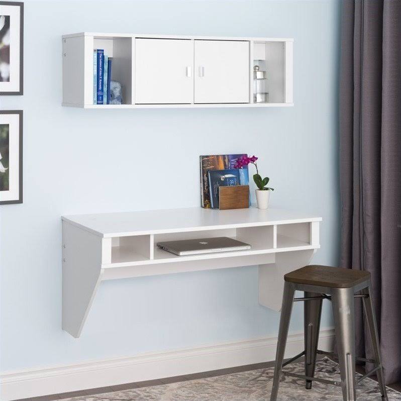 Wall Mounted Floating Desk in White E695