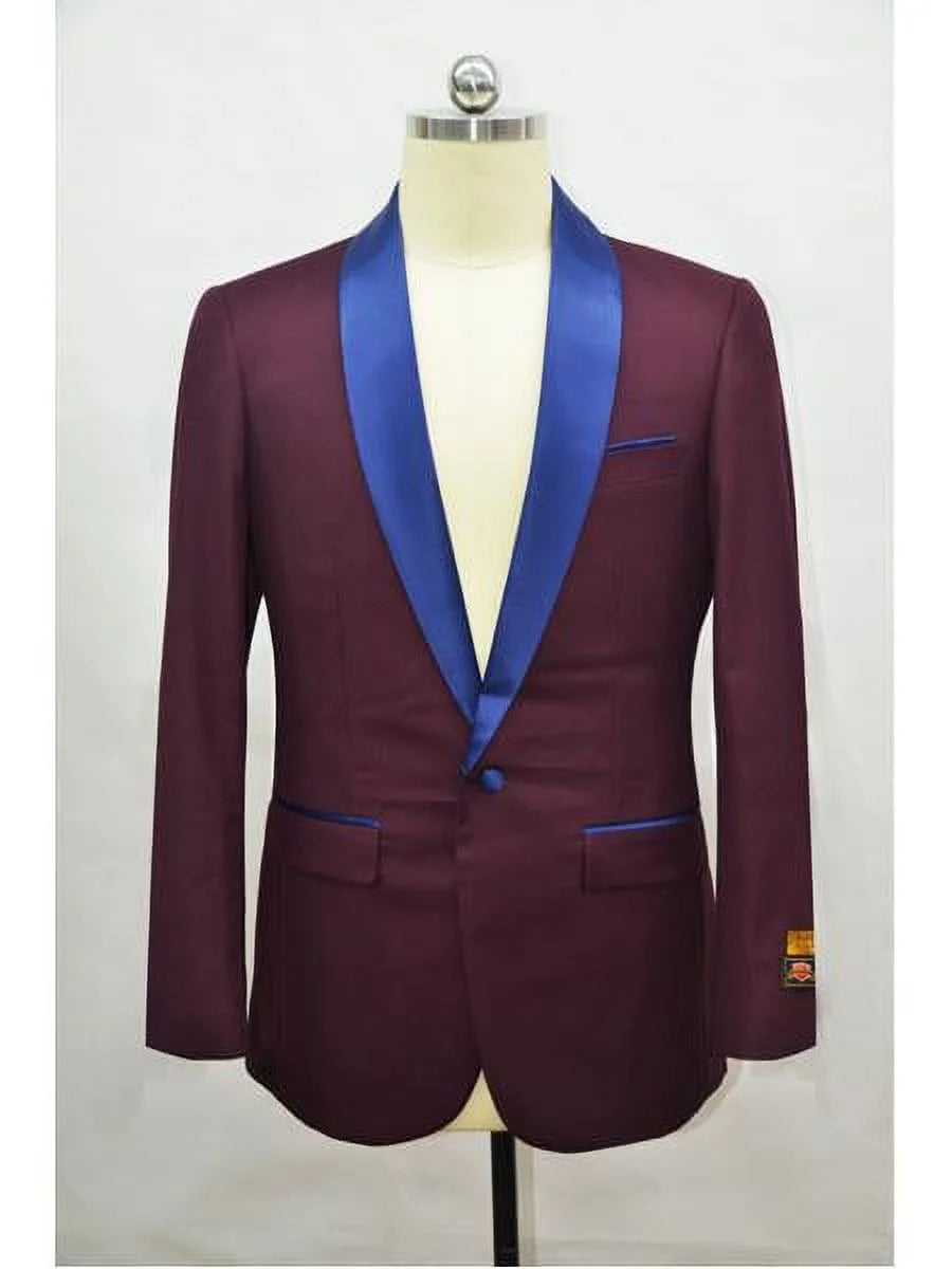 Burgundy Navy Two Toned Blazer A51541