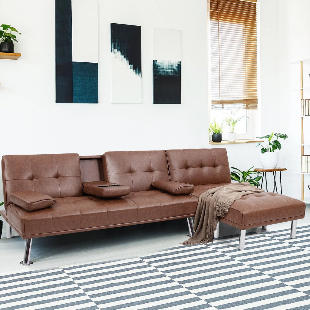 Brown 3-Piece Sectional Sofa Set F813