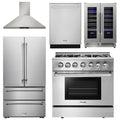 36 In. Gas Burner Electric Oven Range, Range Hood, Refrigerator, Dishwasher, Wine Cooler K1068