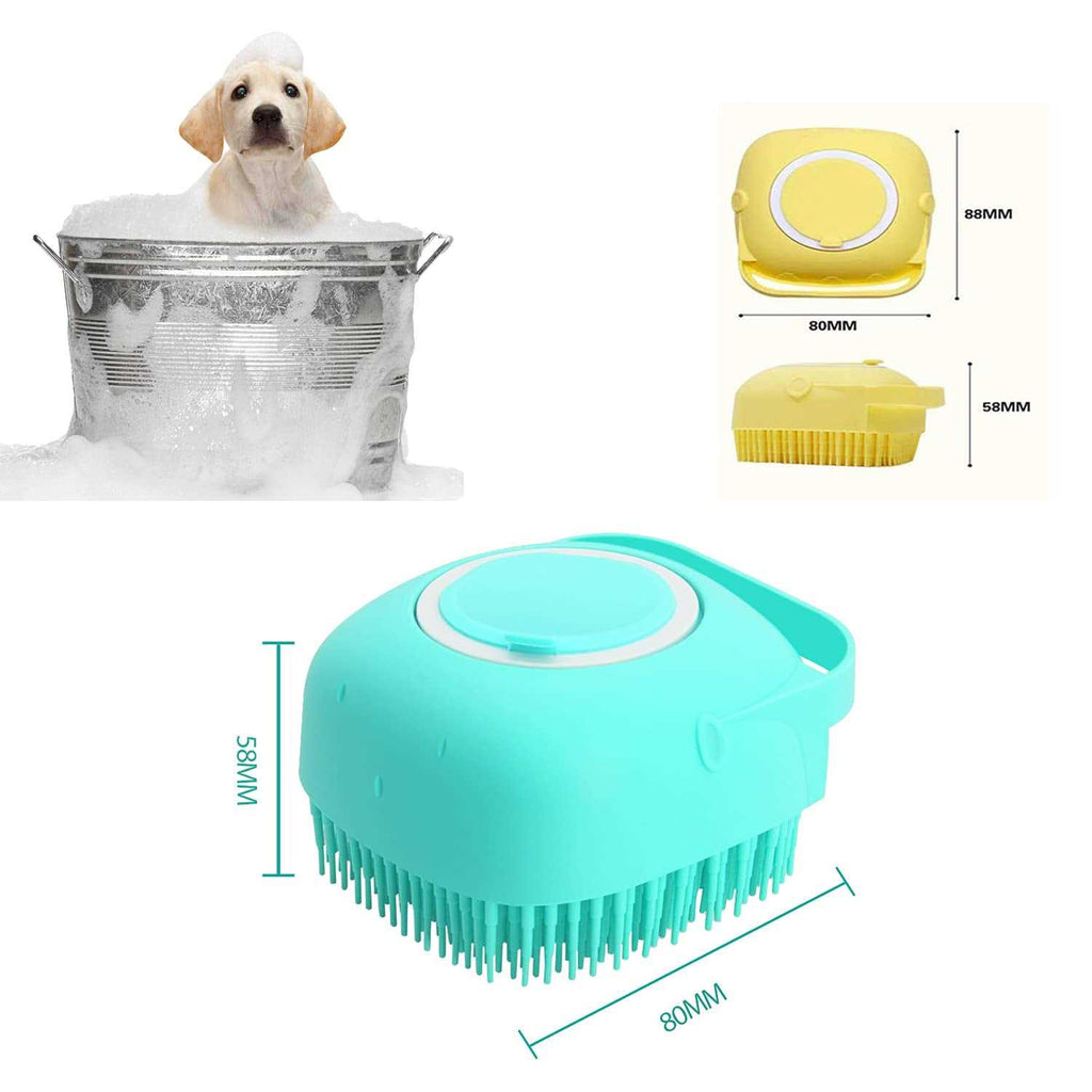 Pet Grooming Bath Massage Brush with Soap and Shampoo Dispenser K34804