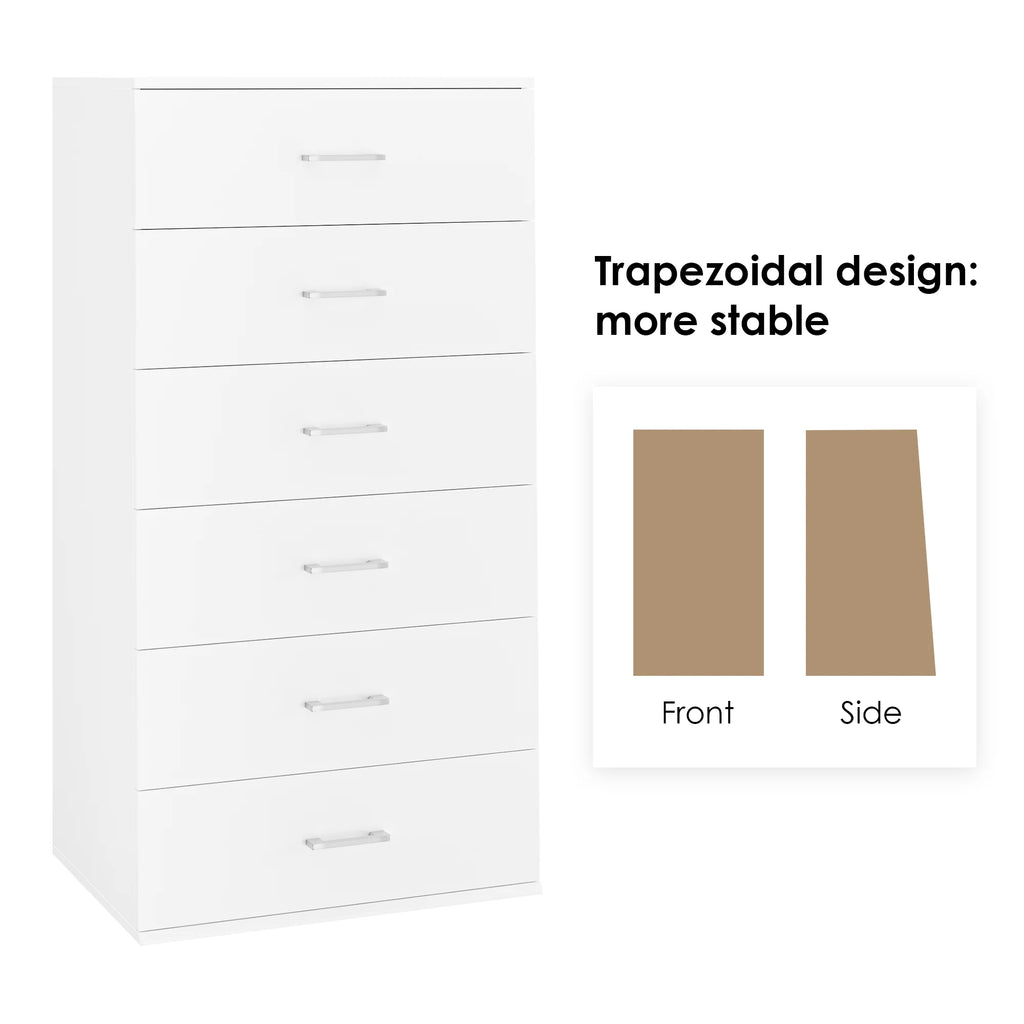 White 6 Drawer Wood Dresser W28392