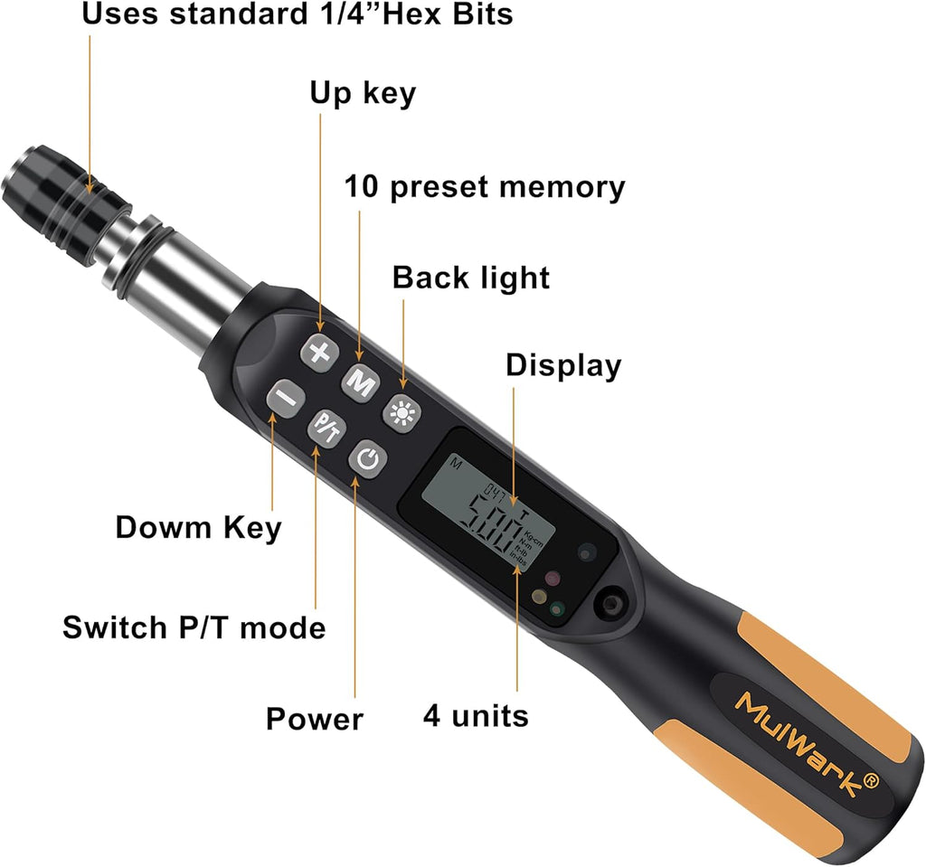 1/4 Mini Cordless Adjustable Torque Screwdriver with 9 PCS Bits & Storage Case L98900