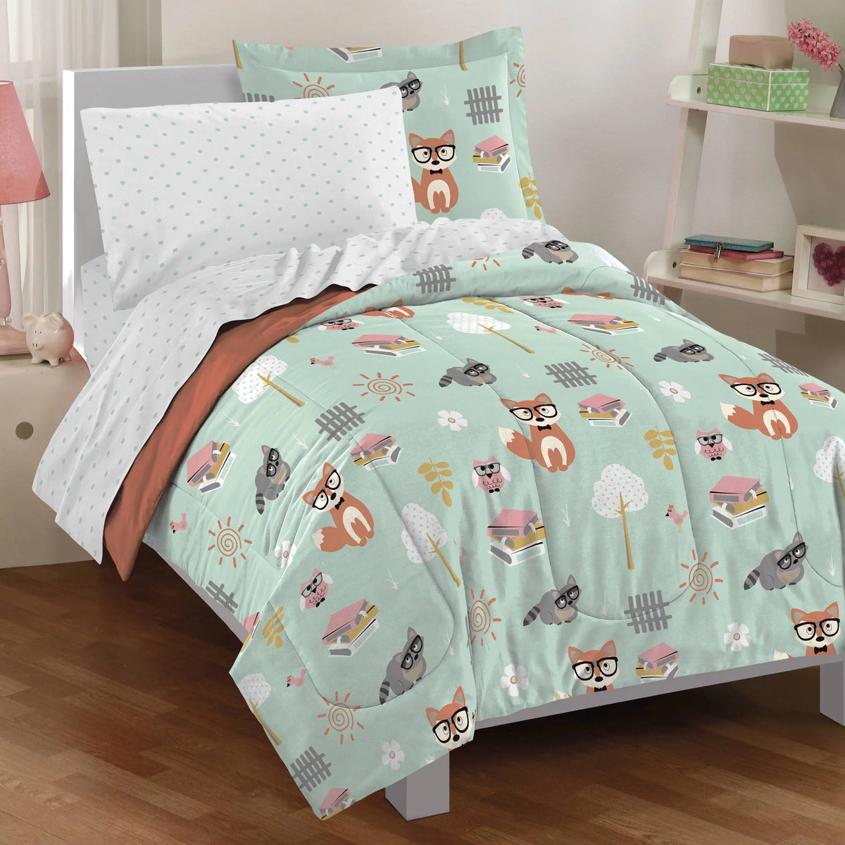 Twin 5 Piece Polyester Microfiber Comforter Set Z736