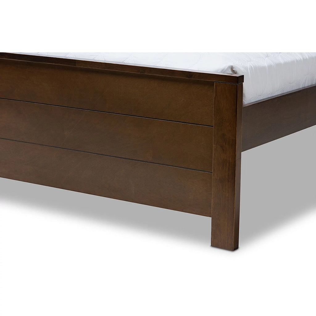 Brown-Finished Wood Twin Platform Bed K185