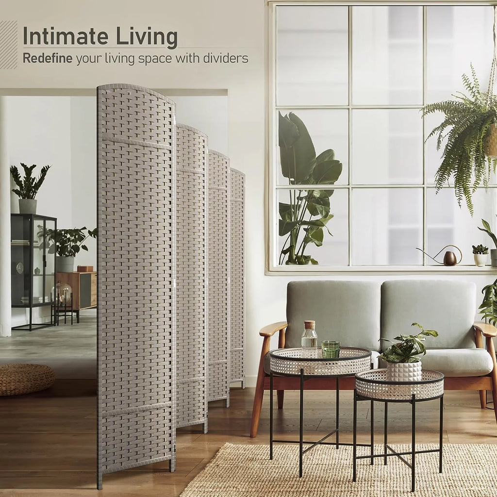 6 ft. Tall Extra Wide Beige Folding Privacy Screen D791