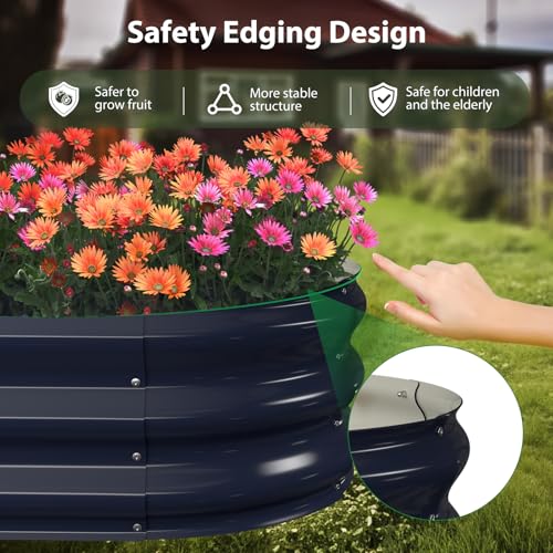 4x2x1 ft Galvanized Metal Raised Garden Bed Kit F716568