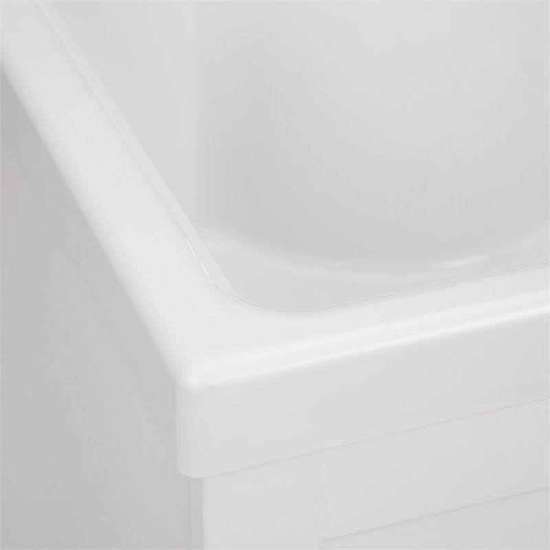 White 24 inch Laundry Cabinet with Pull-Out Faucet and ABS Sink D3219