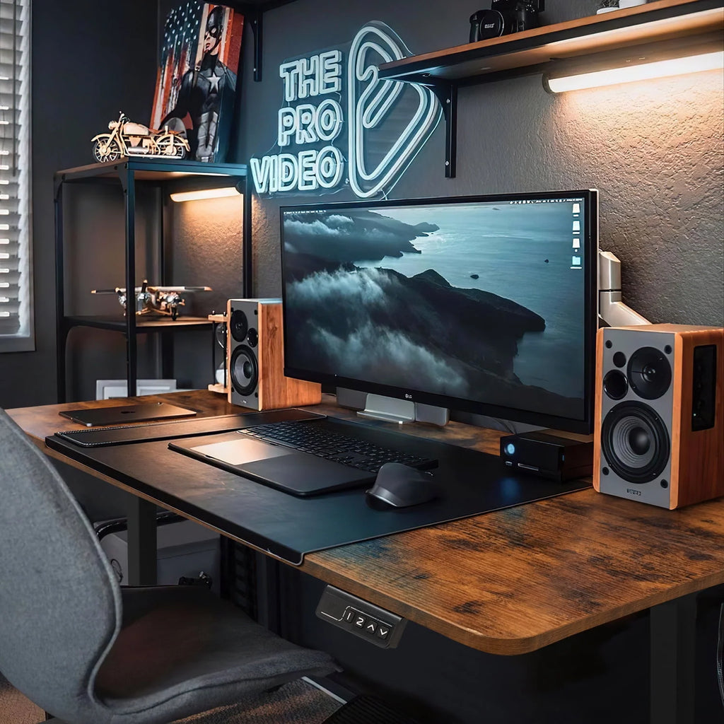 Electric Height Adjustable Standing Desk with Memory Preset, White P9221