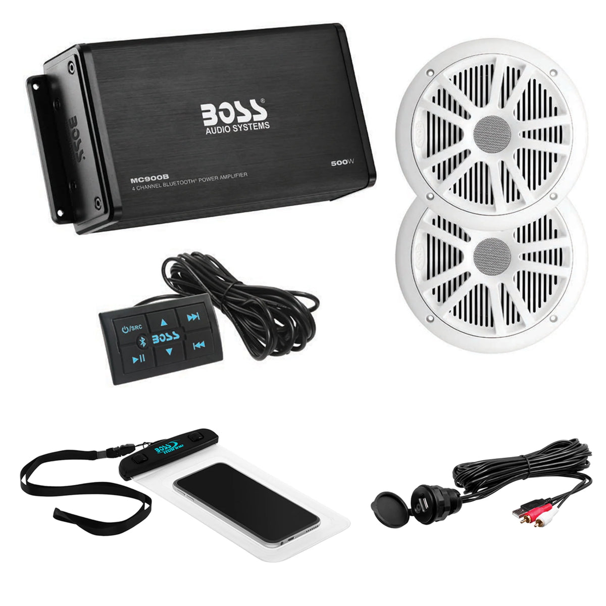 500 Watt 4 Channel Amplifier, 6.5 Speakers G82708
