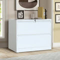 White 2-Drawer Lateral File Cabinet with Lock and Key E391629